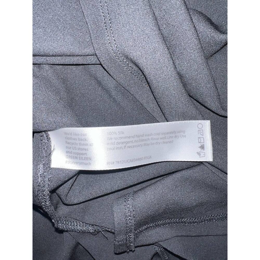 Eileen Fisher 100% silk Dark Grey crewneck long sleeve box top size 2X A009387 - Picture 3 of 8